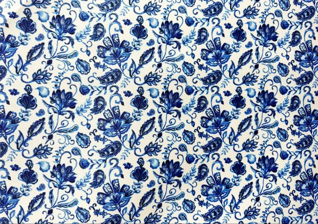 خرید پارچه ریپس پشت ساتن طرح کاشی